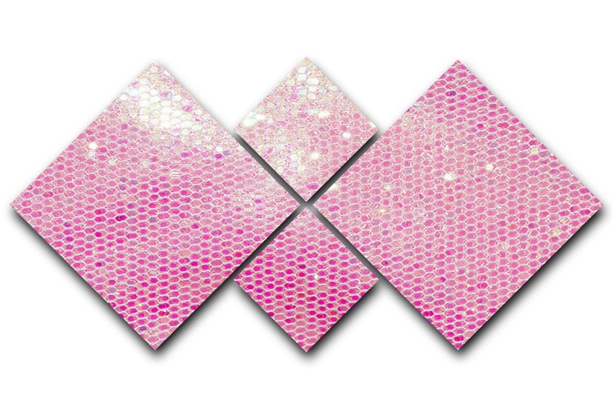 Pale pink sequin fabric 4 Square Multi Panel Canvas  - Canvas Art Rocks - 1