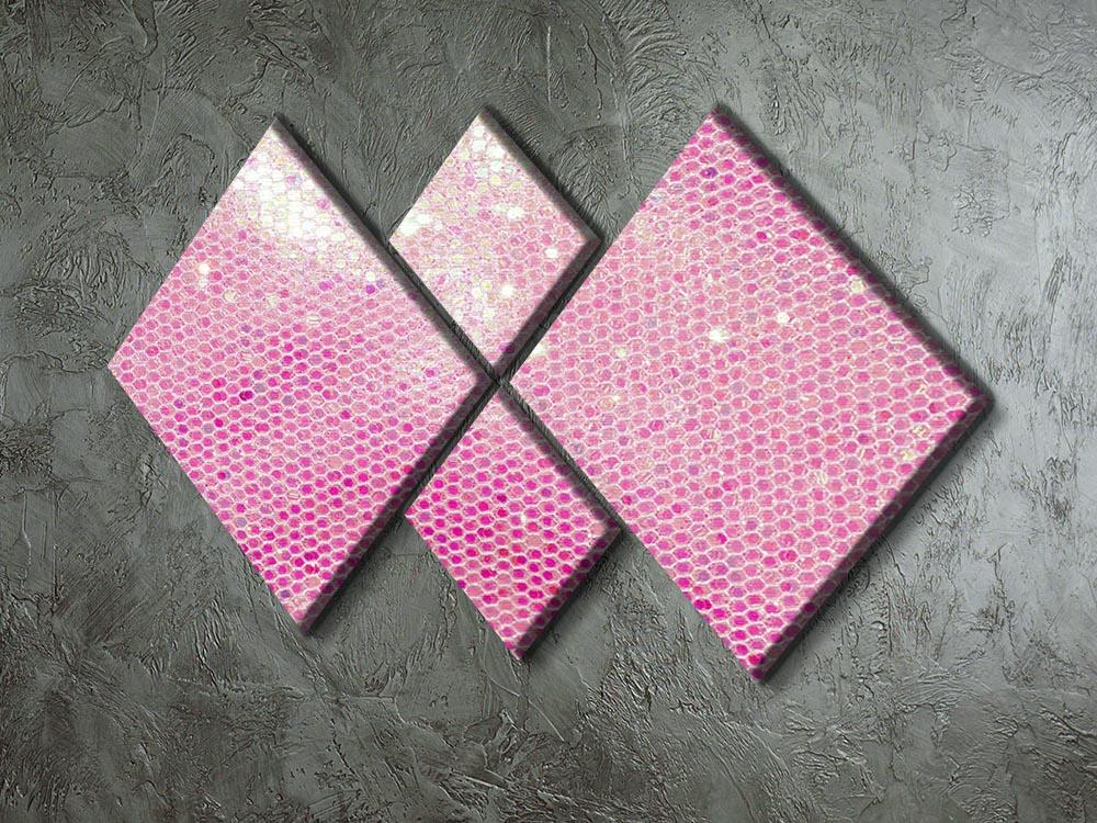 Pale pink sequin fabric 4 Square Multi Panel Canvas  - Canvas Art Rocks - 2