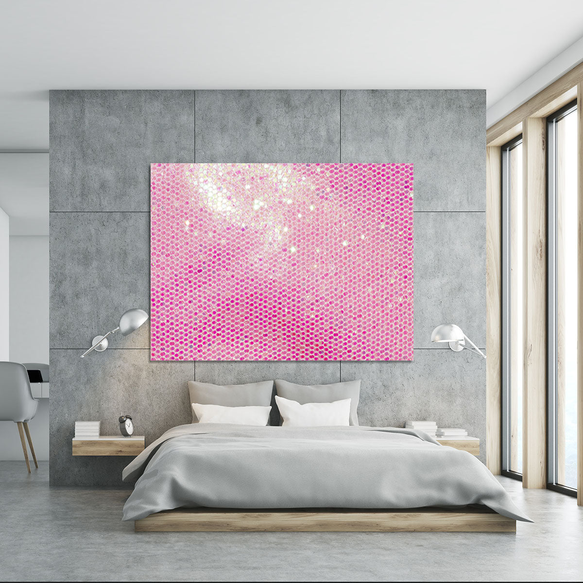Pale pink sequin fabric Canvas Print or Poster - Canvas Art Rocks - 5