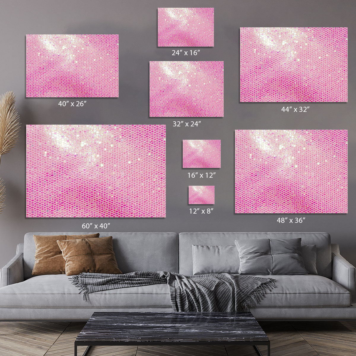 Pale pink sequin fabric Canvas Print or Poster - Canvas Art Rocks - 7