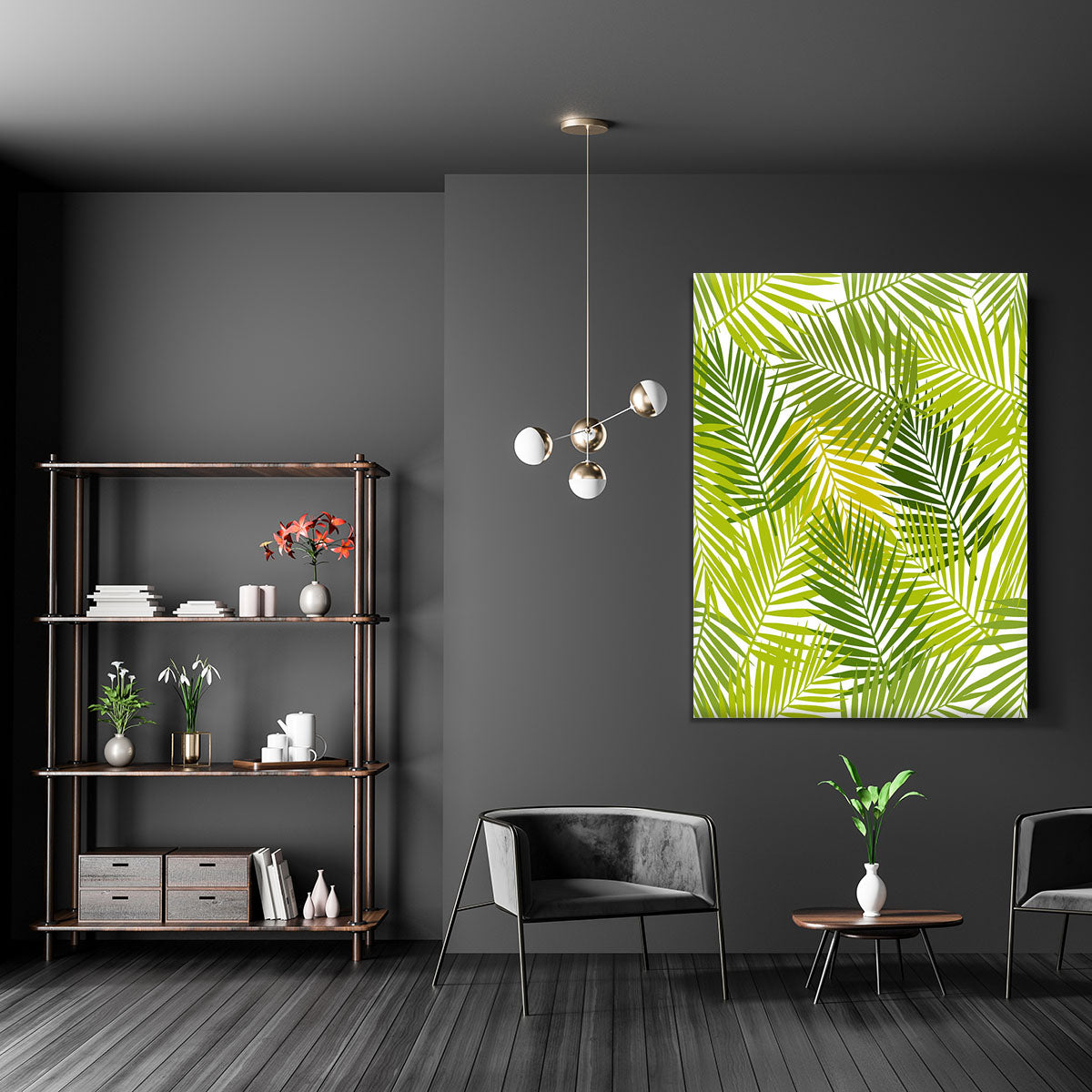 Palm leaf silhouettes seamless Canvas Print or Poster - Canvas Art Rocks - 5