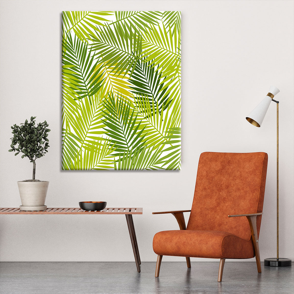 Palm leaf silhouettes seamless Canvas Print or Poster - Canvas Art Rocks - 6