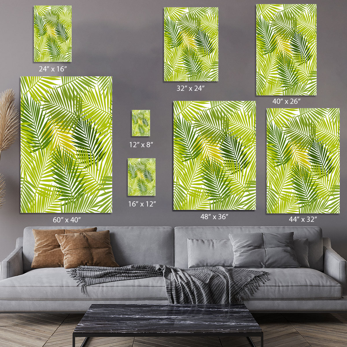 Palm leaf silhouettes seamless Canvas Print or Poster - Canvas Art Rocks - 7