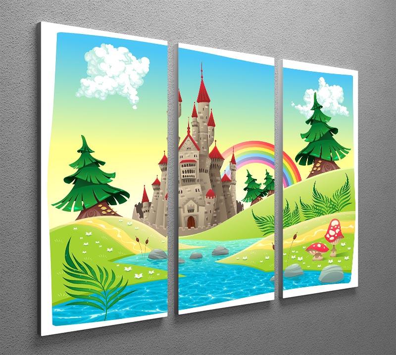 Panorama with castle 3 Split Panel Canvas Print - Canvas Art Rocks - 2