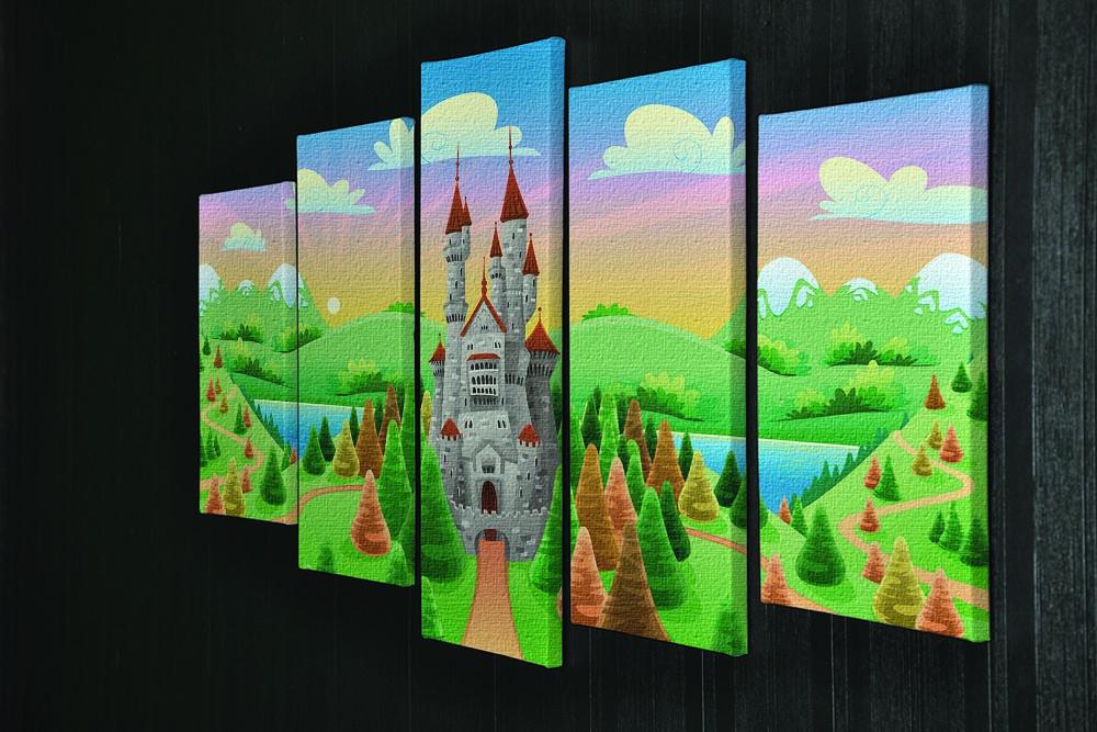 Panorama with medieval castle 5 Split Panel Canvas - Canvas Art Rocks - 2