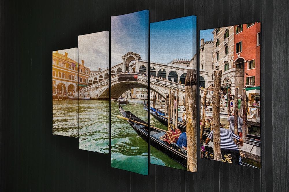Panoramic view of Canal Grande 5 Split Panel Canvas  - Canvas Art Rocks - 2