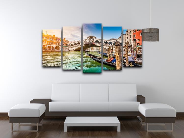 Panoramic view of Canal Grande 5 Split Panel Canvas  - Canvas Art Rocks - 3