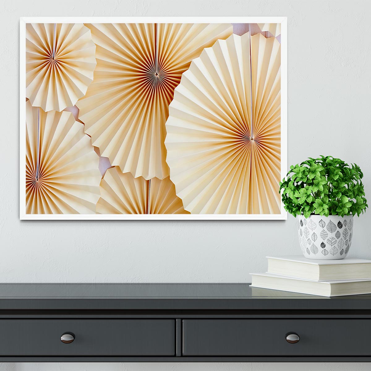 Paper Fans Framed Print - Canvas Art Rocks -6