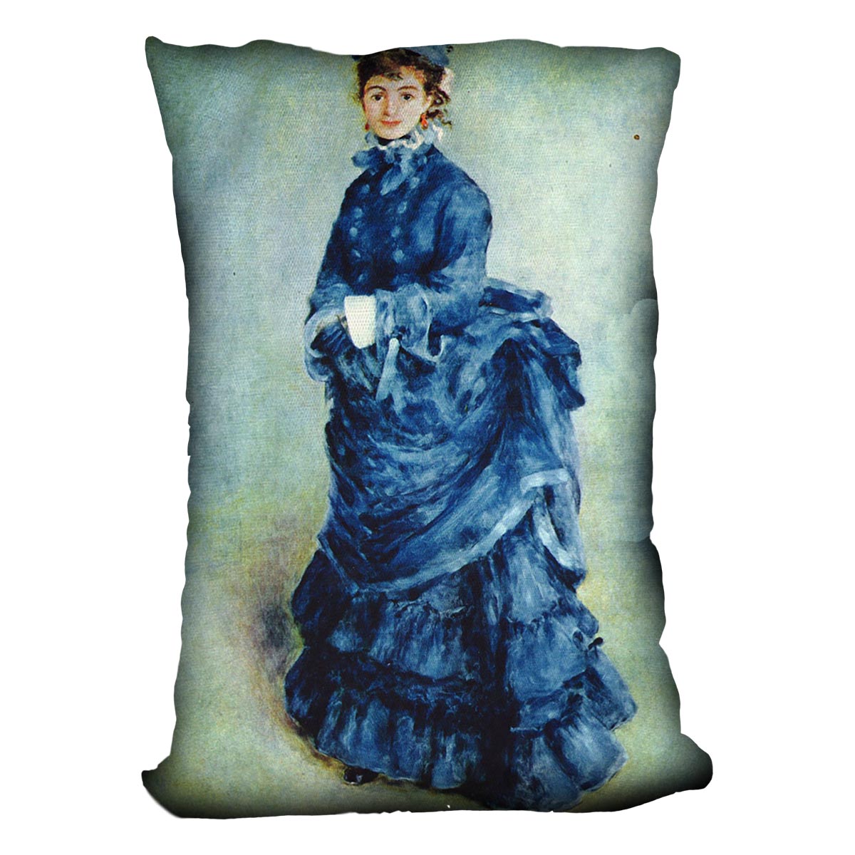 Paris girl the lady in blue by Renoir Cushion