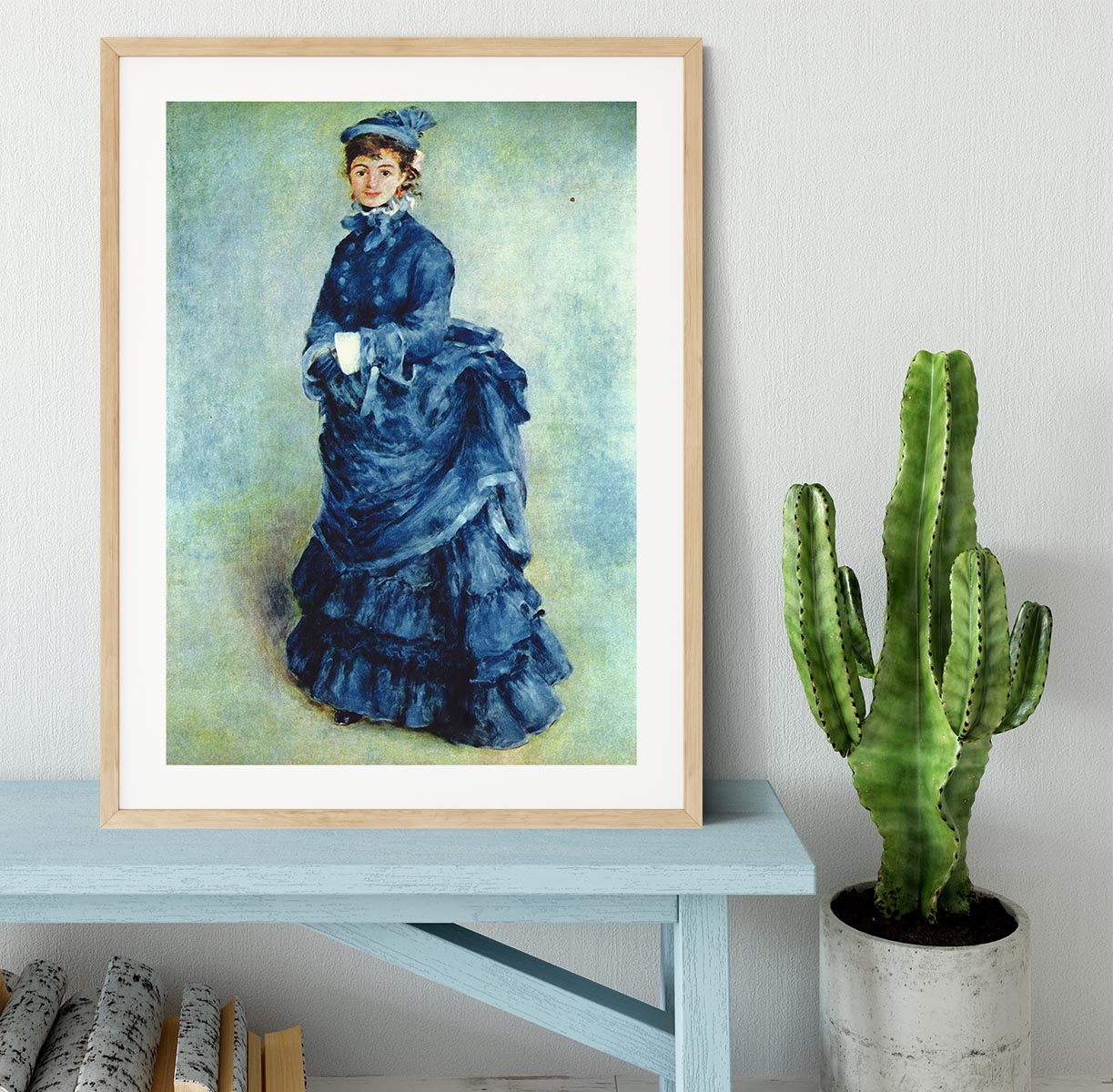 Paris girl the lady in blue by Renoir Framed Print - Canvas Art Rocks - 3