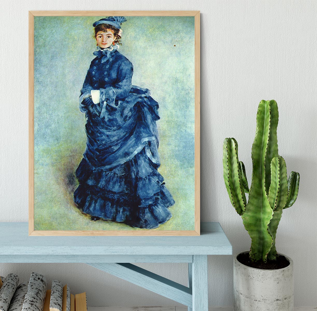 Paris girl the lady in blue by Renoir Framed Print - Canvas Art Rocks - 4