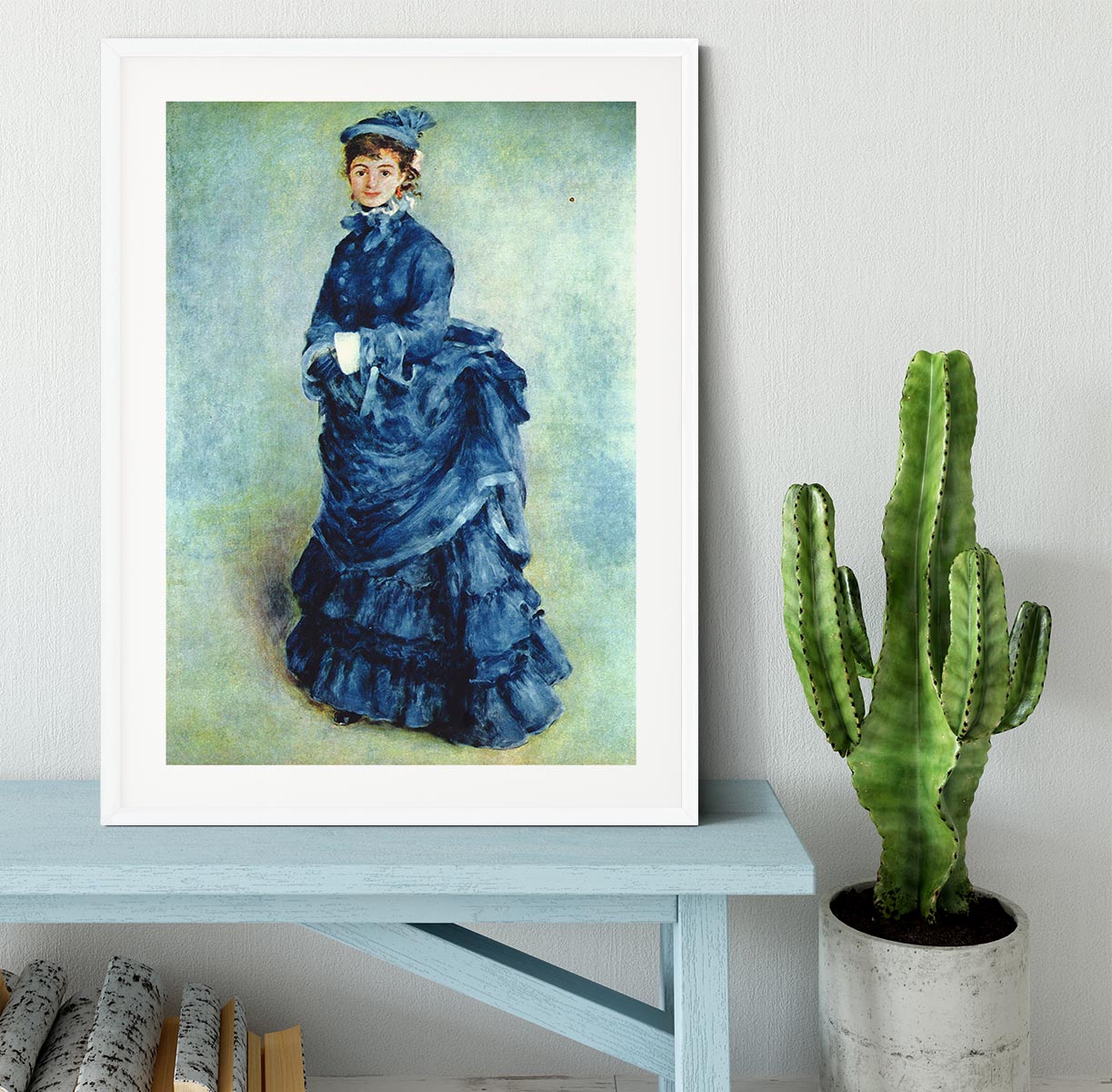 Paris girl the lady in blue by Renoir Framed Print - Canvas Art Rocks - 5