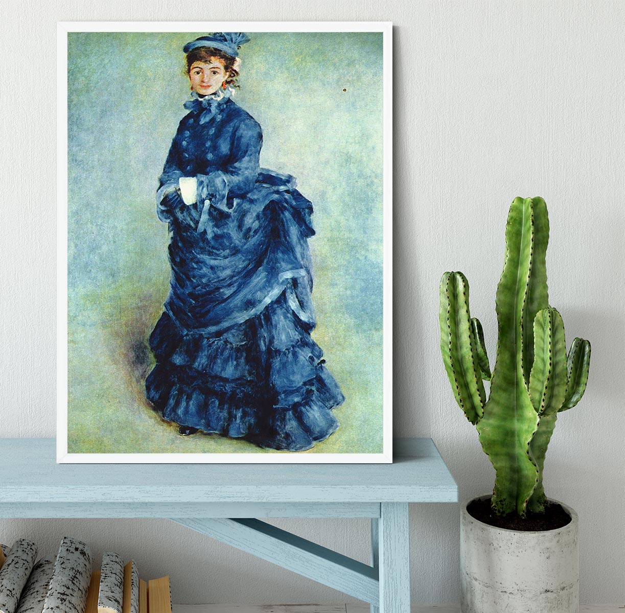 Paris girl the lady in blue by Renoir Framed Print - Canvas Art Rocks -6