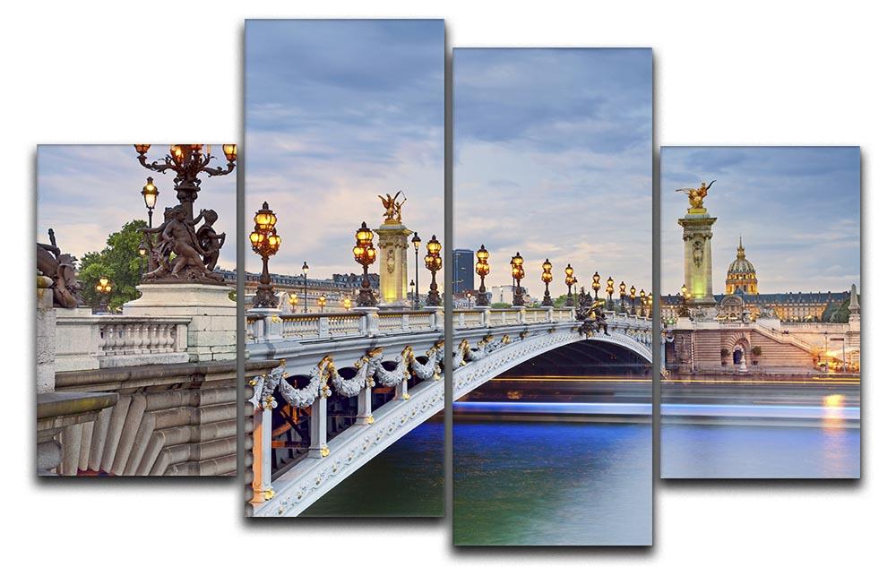 Paris image of the Alexandre III 4 Split Panel Canvas  - Canvas Art Rocks - 1