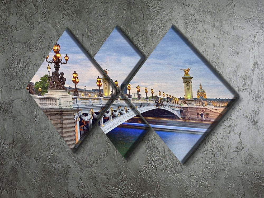 Paris image of the Alexandre III 4 Square Multi Panel Canvas  - Canvas Art Rocks - 2