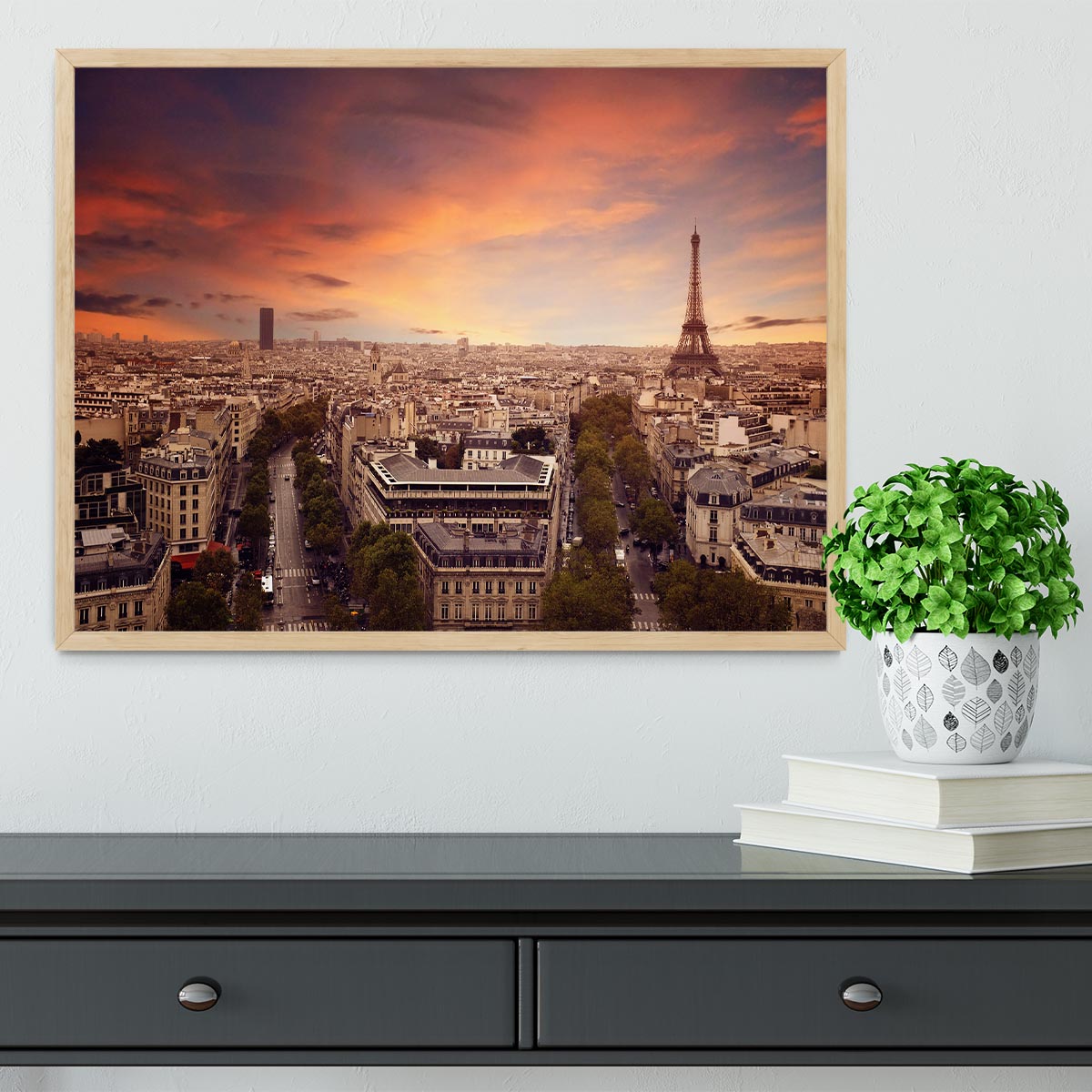 Paris sunset Skyline Framed Print - Canvas Art Rocks - 4