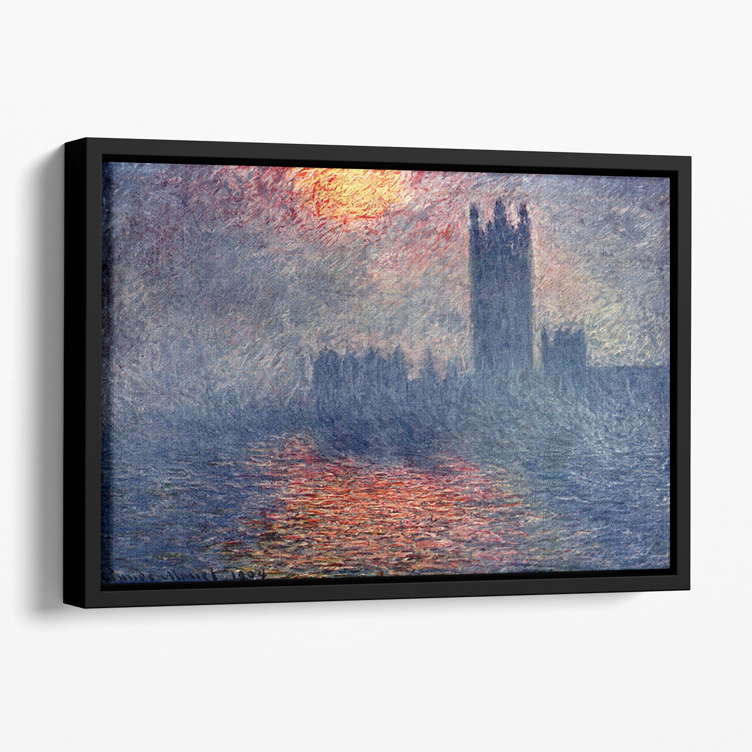 Parliament in London by Monet Floating Framed Canvas