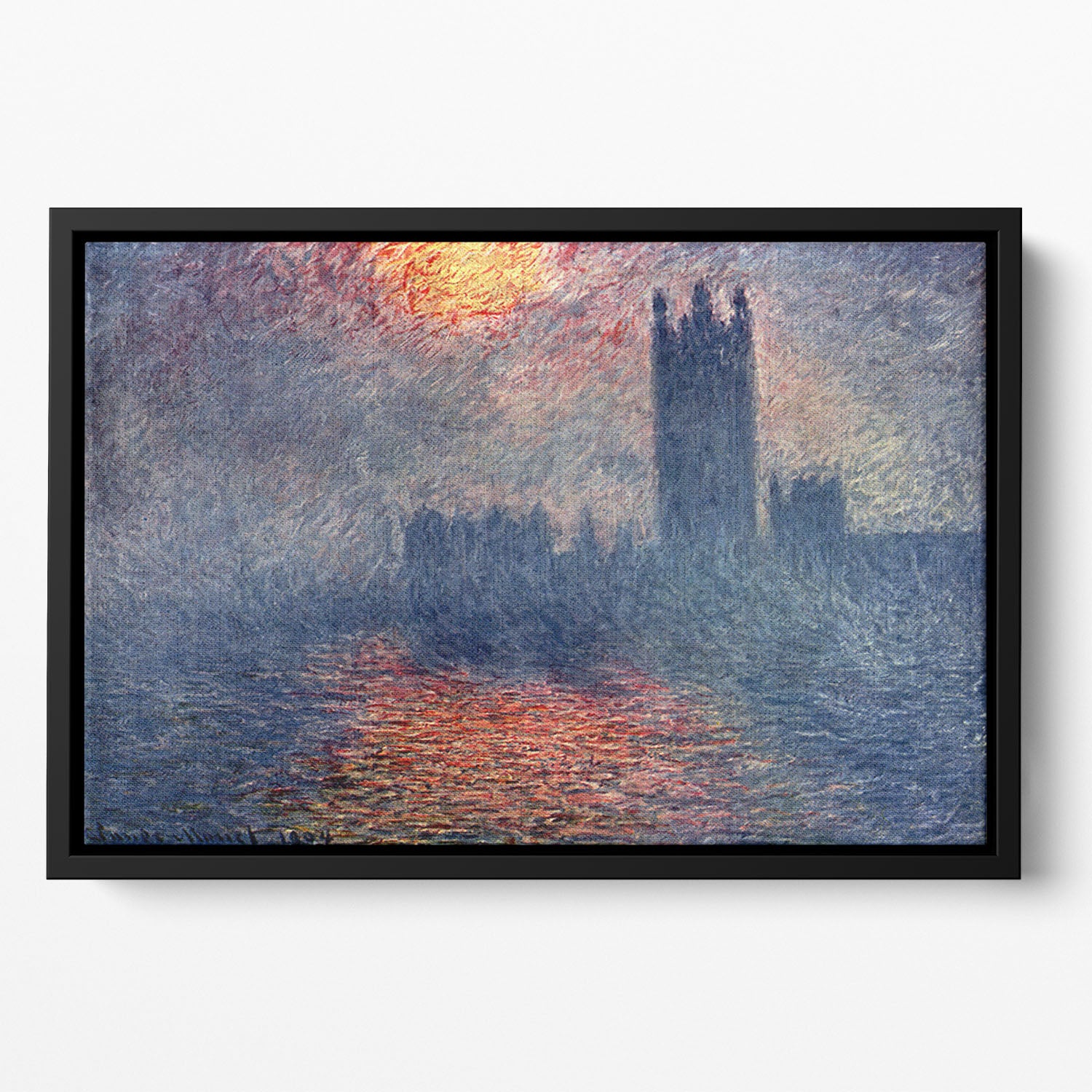 Parliament in London by Monet Floating Framed Canvas