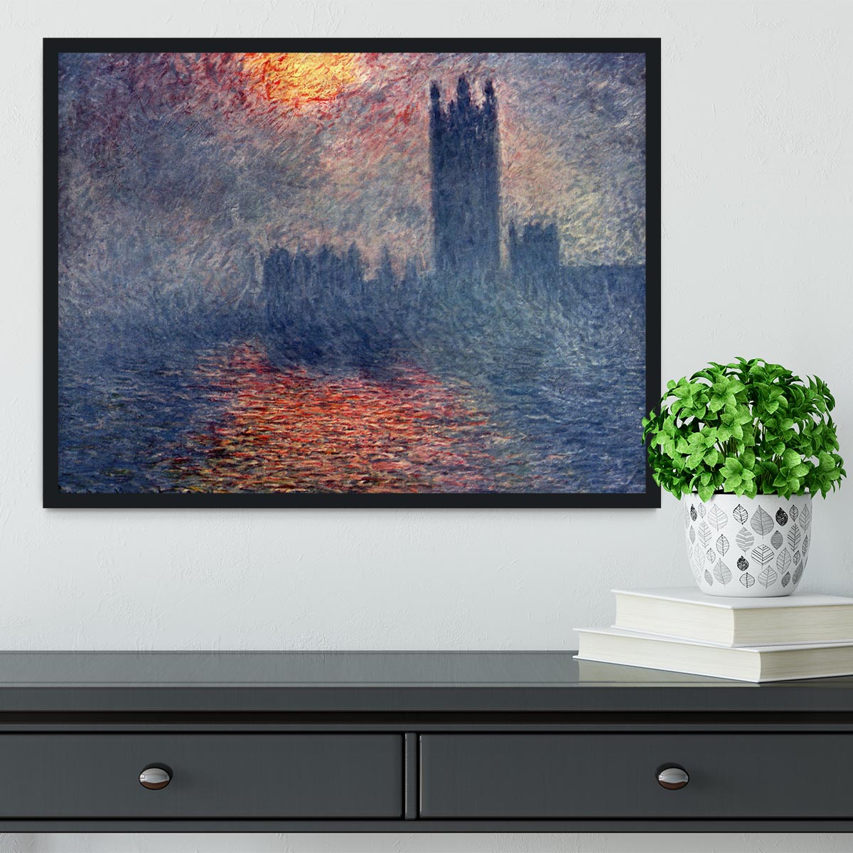 Parliament in London by Monet Framed Print - Canvas Art Rocks - 2