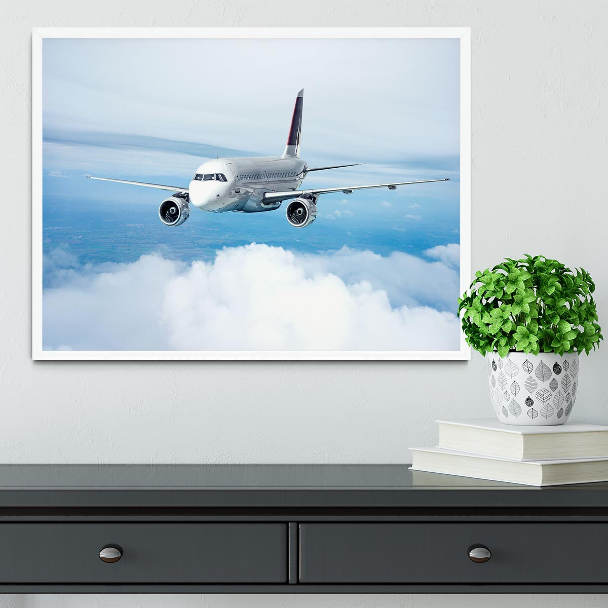 Passenger Airliner Framed Print - Canvas Art Rocks -6