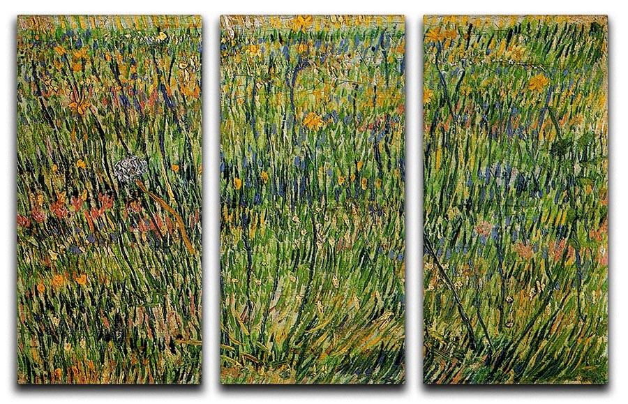 Pasture in Bloom by Van Gogh 3 Split Panel Canvas Print - Canvas Art Rocks - 4