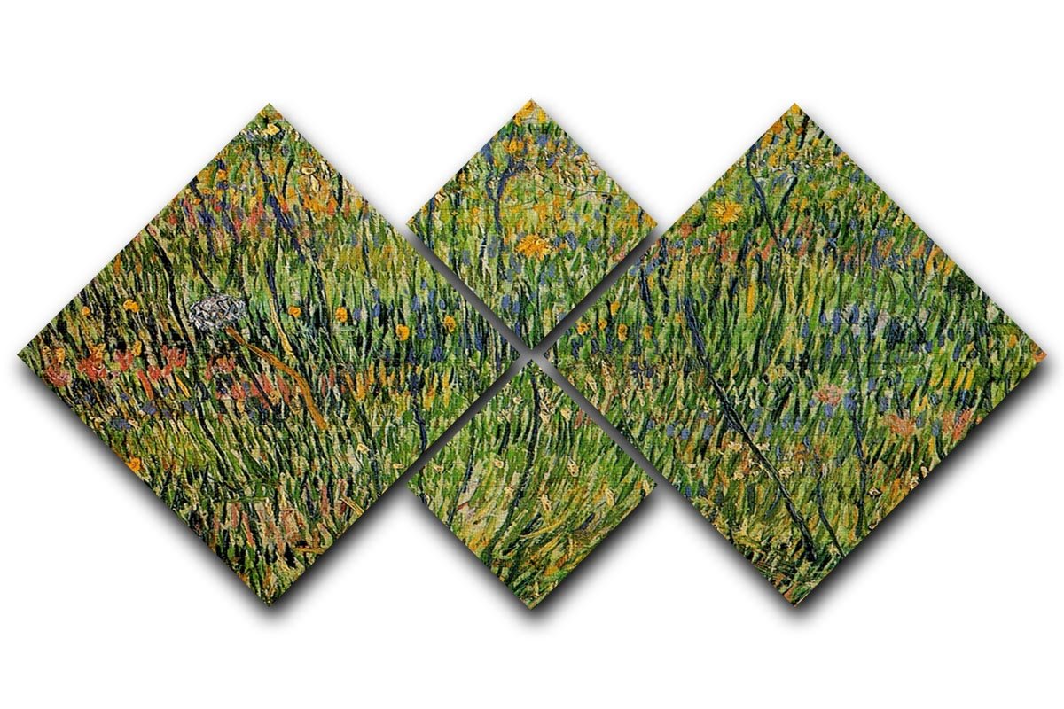 Pasture in Bloom by Van Gogh 4 Square Multi Panel Canvas  - Canvas Art Rocks - 1