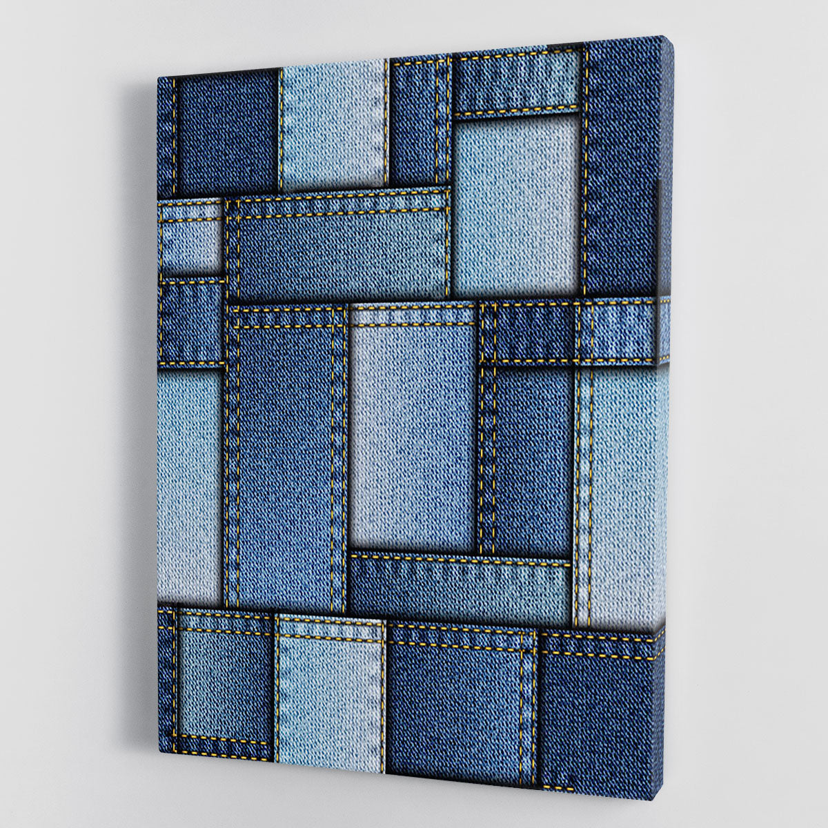Patchwork of denim fabric Canvas Print or Poster - Canvas Art Rocks - 1
