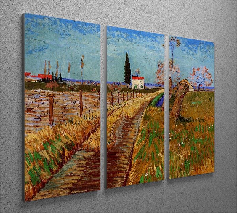 Path Through a Field with Willows by Van Gogh 3 Split Panel Canvas Print - Canvas Art Rocks - 4