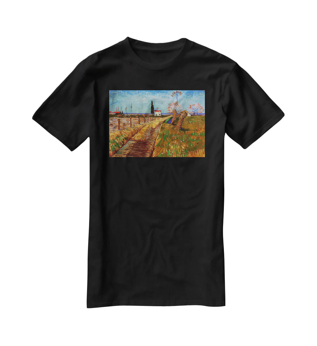 Path Through a Field with Willows by Van Gogh T-Shirt - Canvas Art Rocks - 1