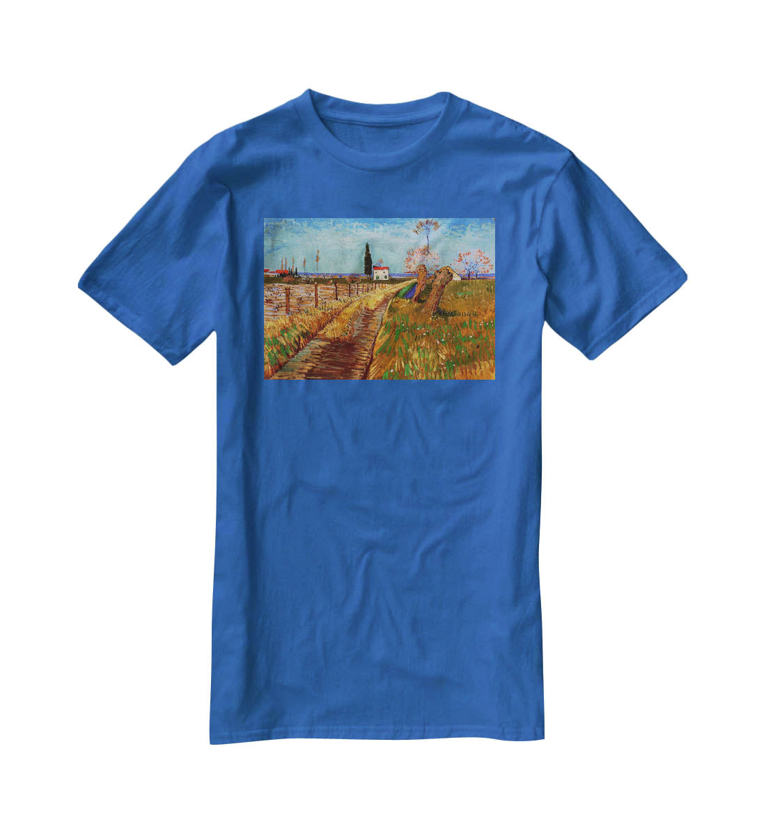 Path Through a Field with Willows by Van Gogh T-Shirt - Canvas Art Rocks - 2