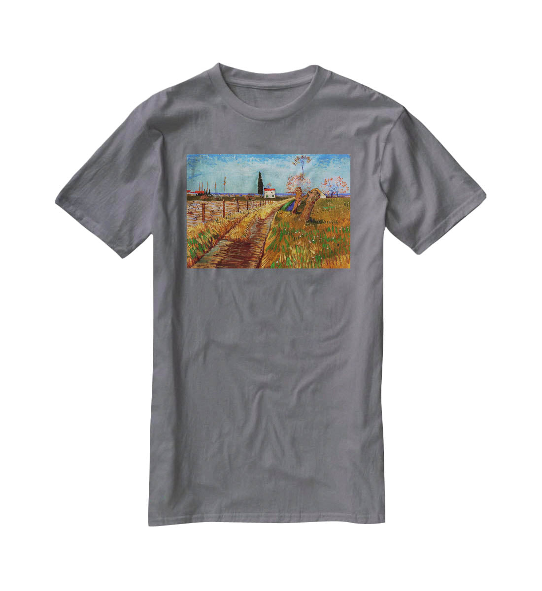 Path Through a Field with Willows by Van Gogh T-Shirt - Canvas Art Rocks - 3