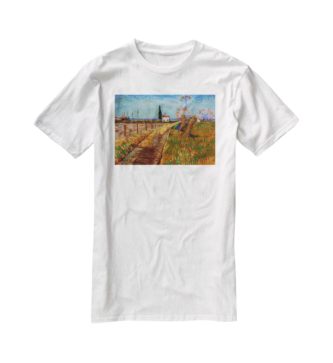 Path Through a Field with Willows by Van Gogh T-Shirt - Canvas Art Rocks - 5