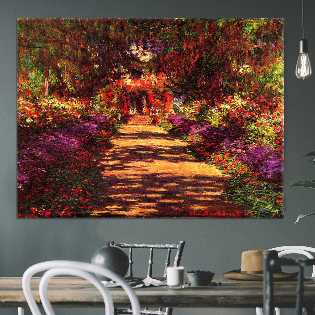 Path in Monets garden in Giverny by Monet Canvas Print or Poster - Canvas Art Rocks - 3