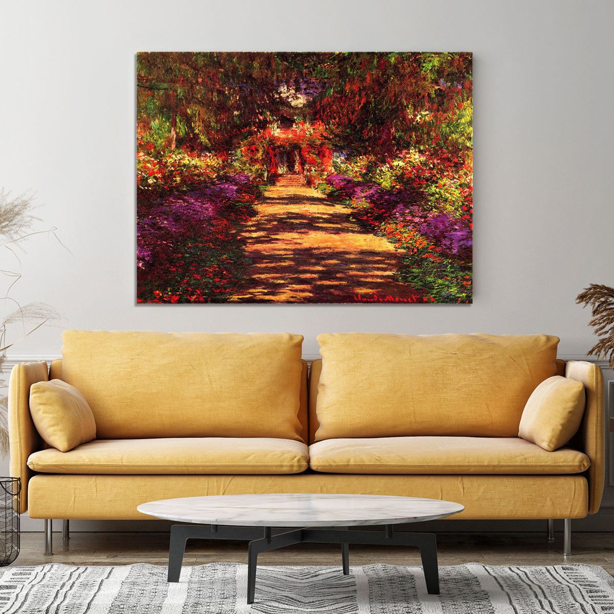 Path in Monets garden in Giverny by Monet Canvas Print or Poster - Canvas Art Rocks - 4