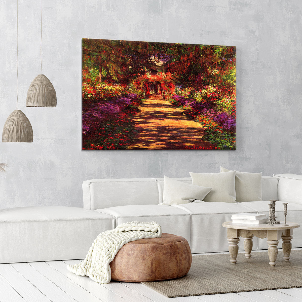 Path in Monets garden in Giverny by Monet Canvas Print or Poster - Canvas Art Rocks - 6