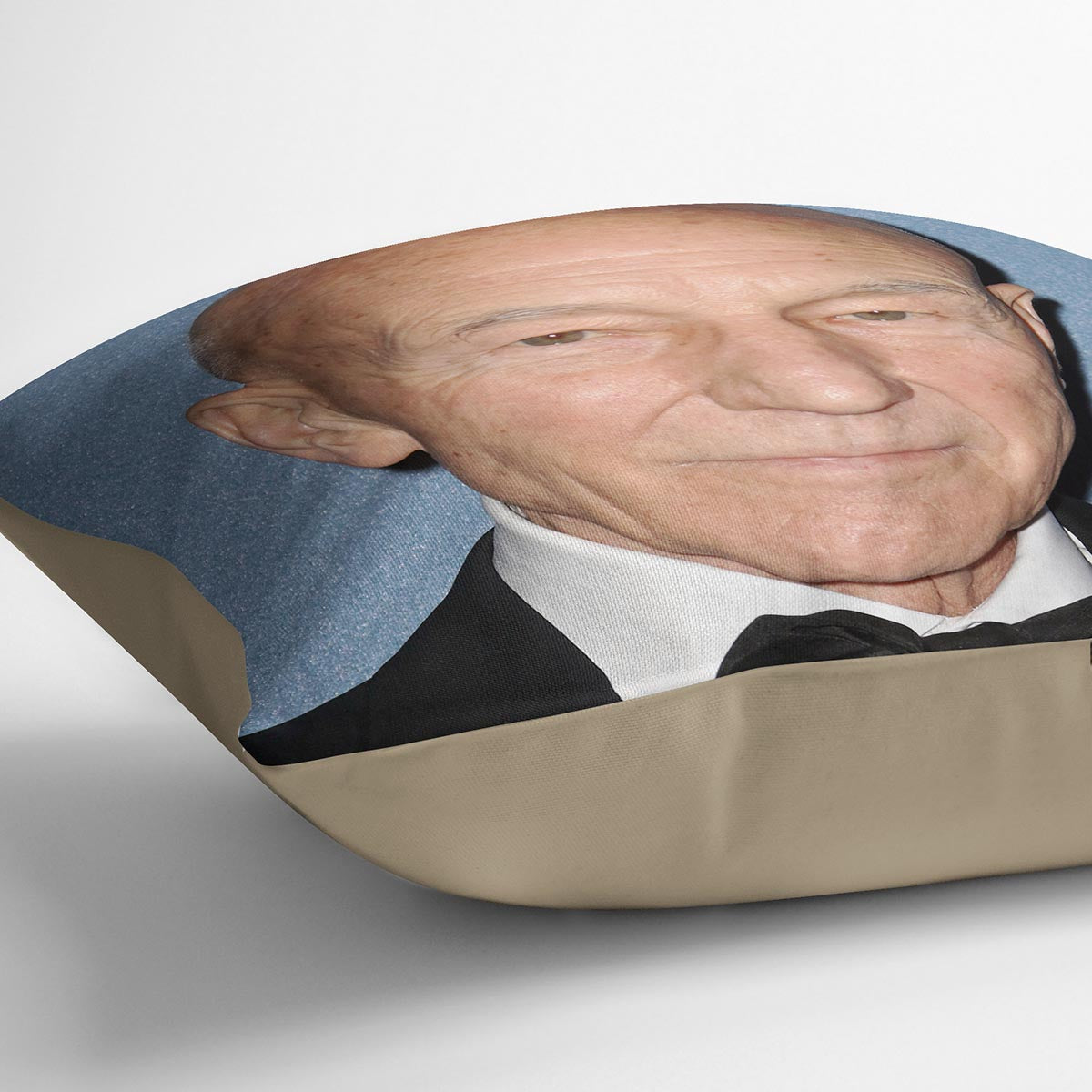 Patrick Stewart in a bow tie Cushion