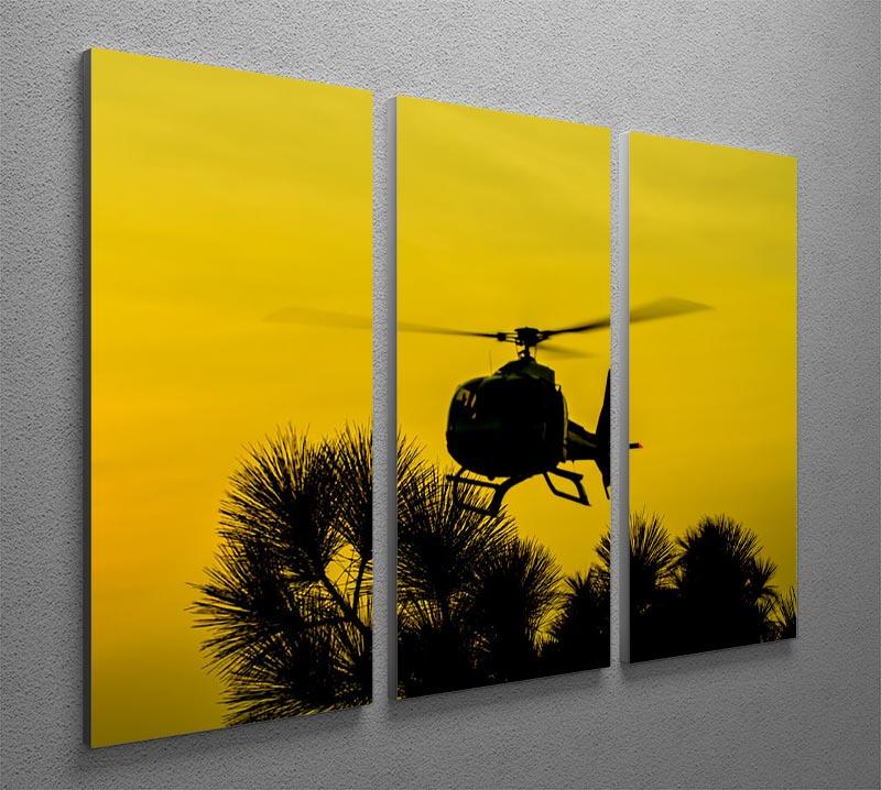 Patrol Helicopter flying in the sky 3 Split Panel Canvas Print - Canvas Art Rocks - 2