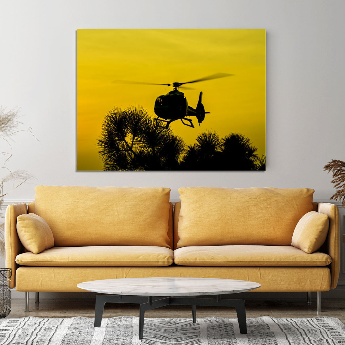 Patrol Helicopter flying in the sky Canvas Print or Poster - Canvas Art Rocks - 4