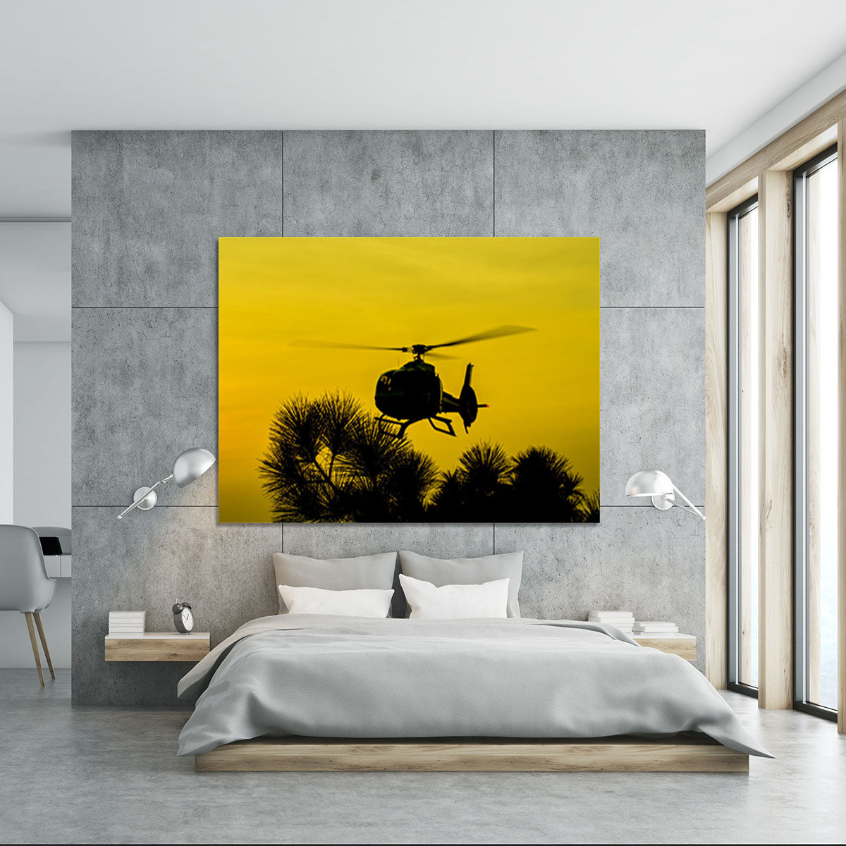 Patrol Helicopter flying in the sky Canvas Print or Poster - Canvas Art Rocks - 5