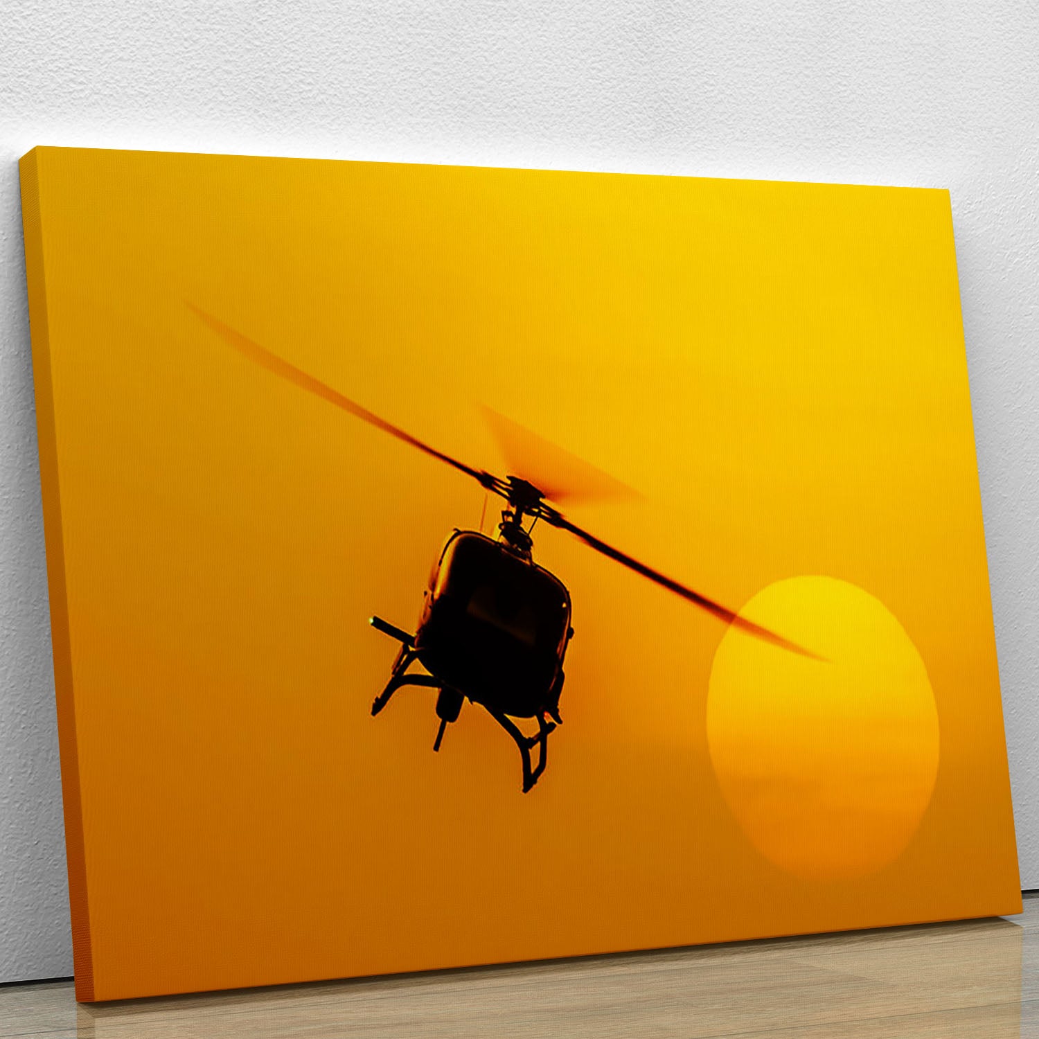 Patrol helicopter flying in sunset Canvas Print or Poster - Canvas Art Rocks - 1
