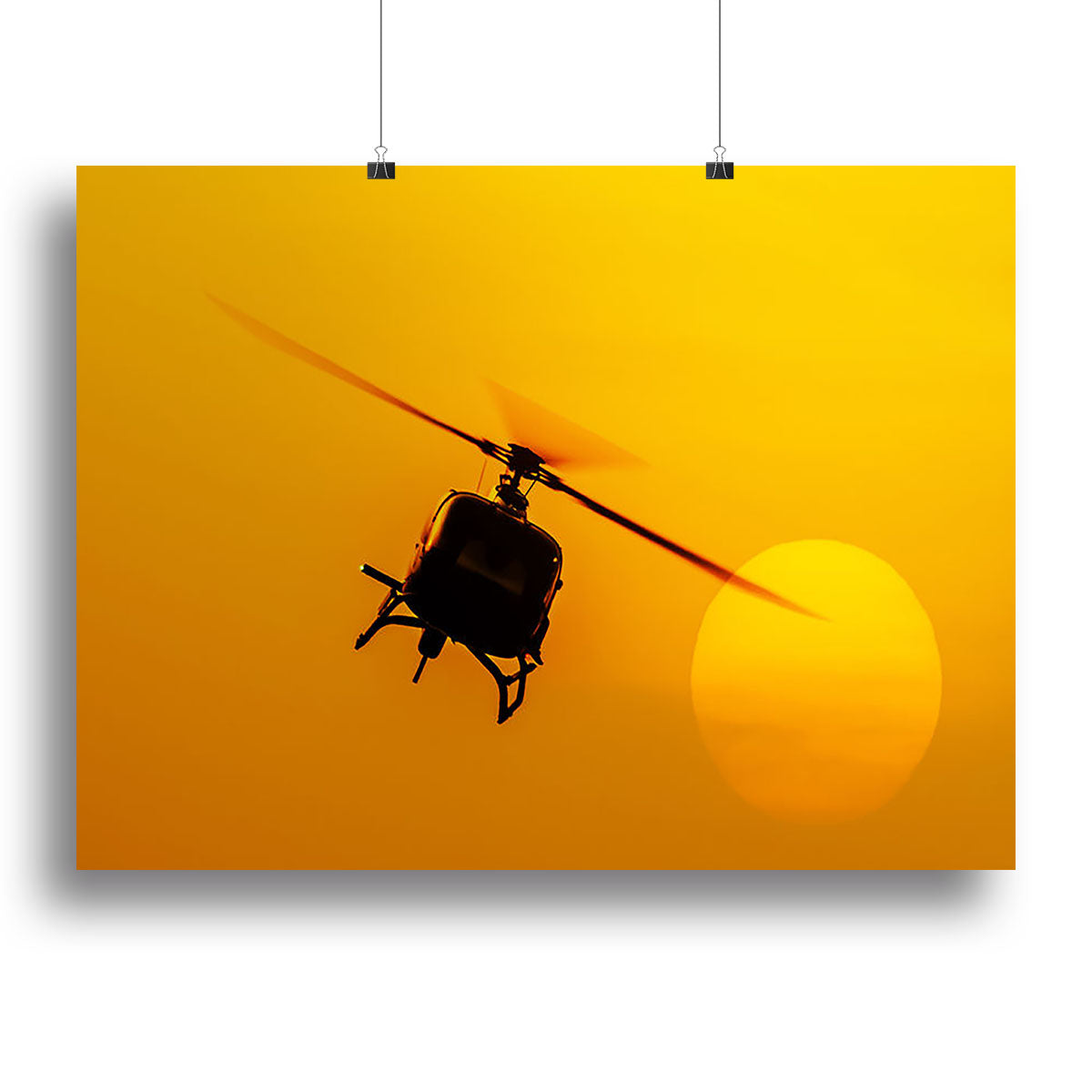 Patrol helicopter flying in sunset Canvas Print or Poster - Canvas Art Rocks - 2
