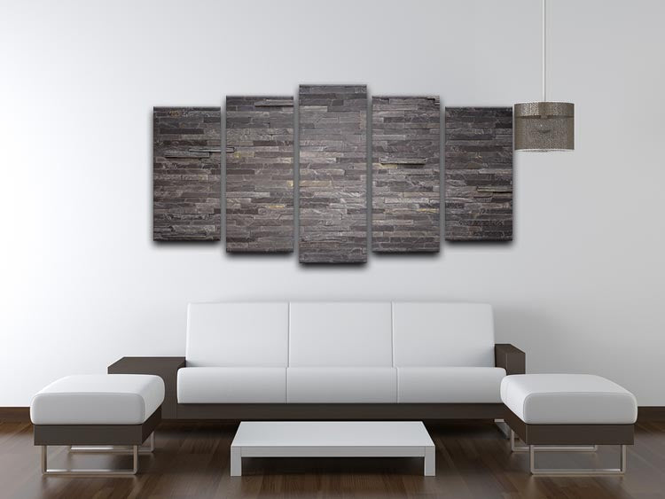 Pattern of black slate 5 Split Panel Canvas - Canvas Art Rocks - 3
