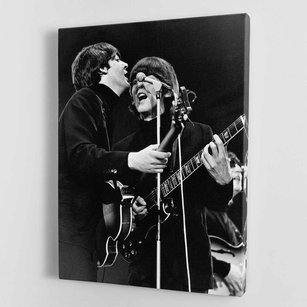 Paul McCartney and George Harrison on stage Canvas Print or Poster - Canvas Art Rocks - 1