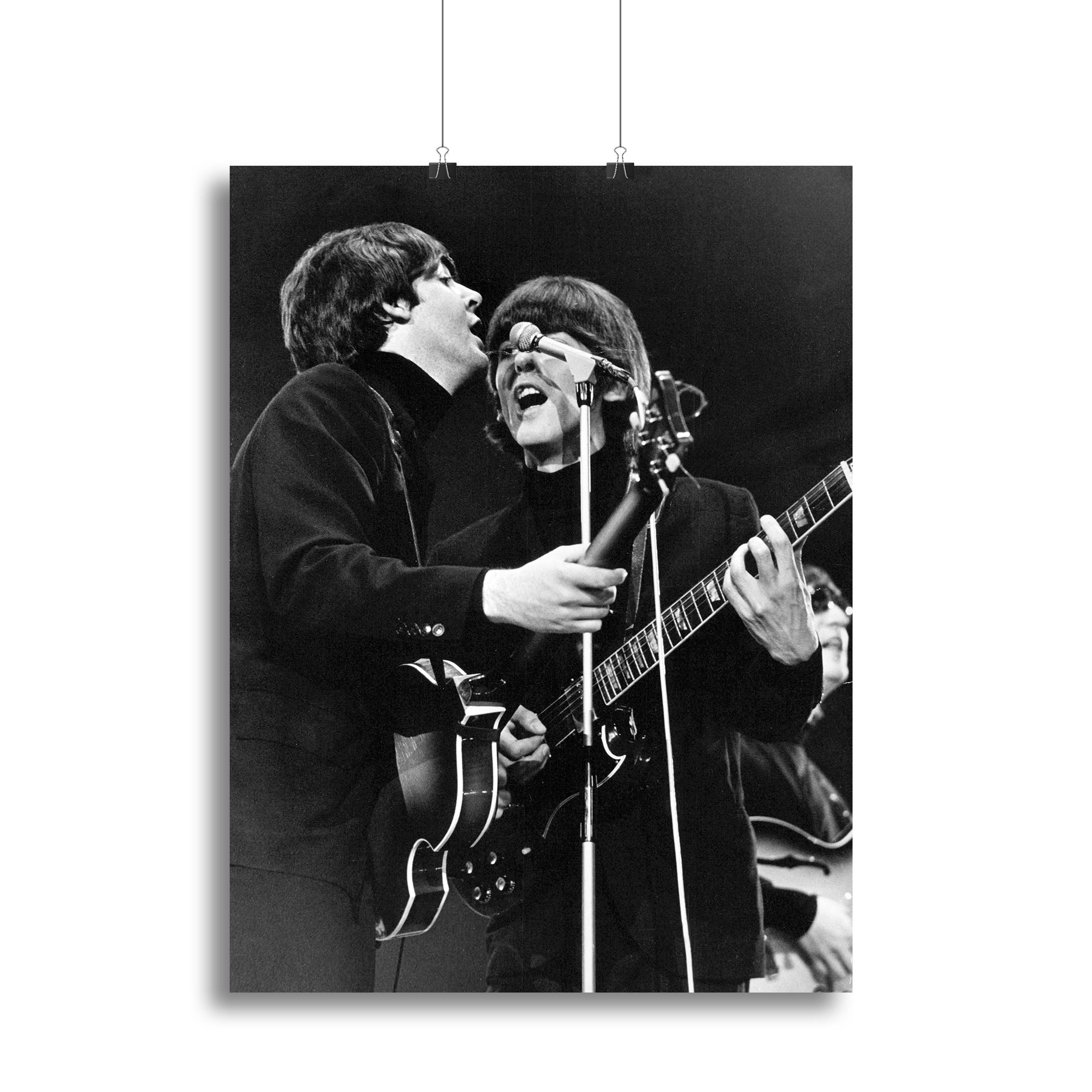 Paul McCartney and George Harrison on stage Canvas Print or Poster - Canvas Art Rocks - 2