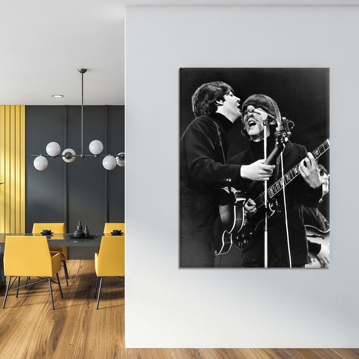 Paul McCartney and George Harrison on stage Canvas Print or Poster - Canvas Art Rocks - 4