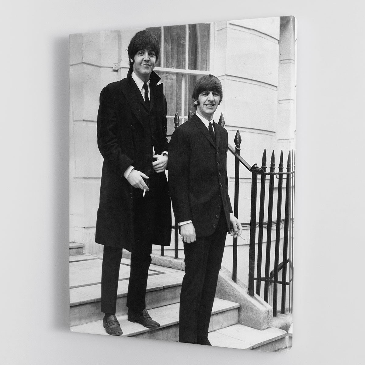 Paul McCartney and Ringo Starr going to collect their MBEs Canvas Print or Poster - Canvas Art Rocks - 1