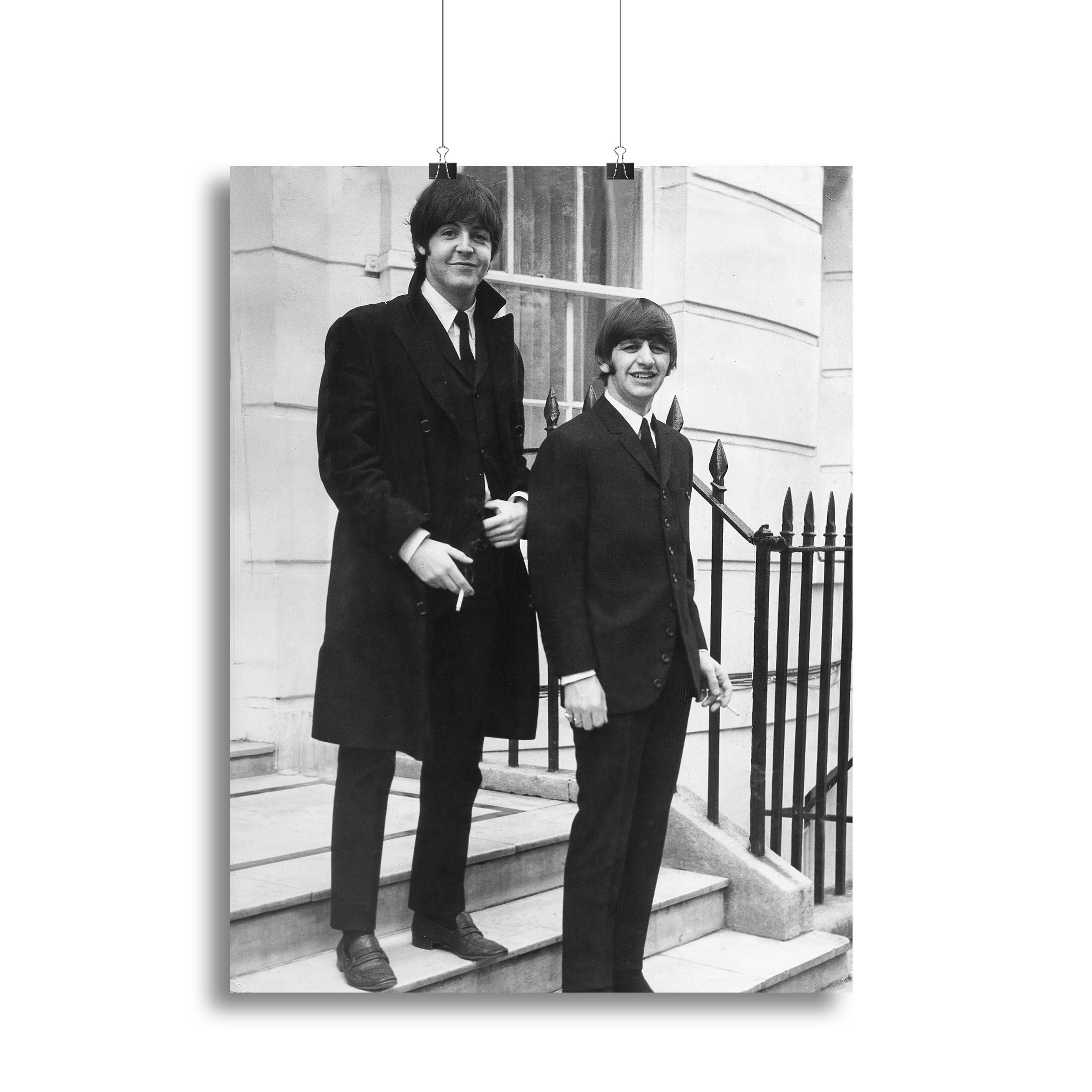 Paul McCartney and Ringo Starr going to collect their MBEs Canvas Print or Poster - Canvas Art Rocks - 2
