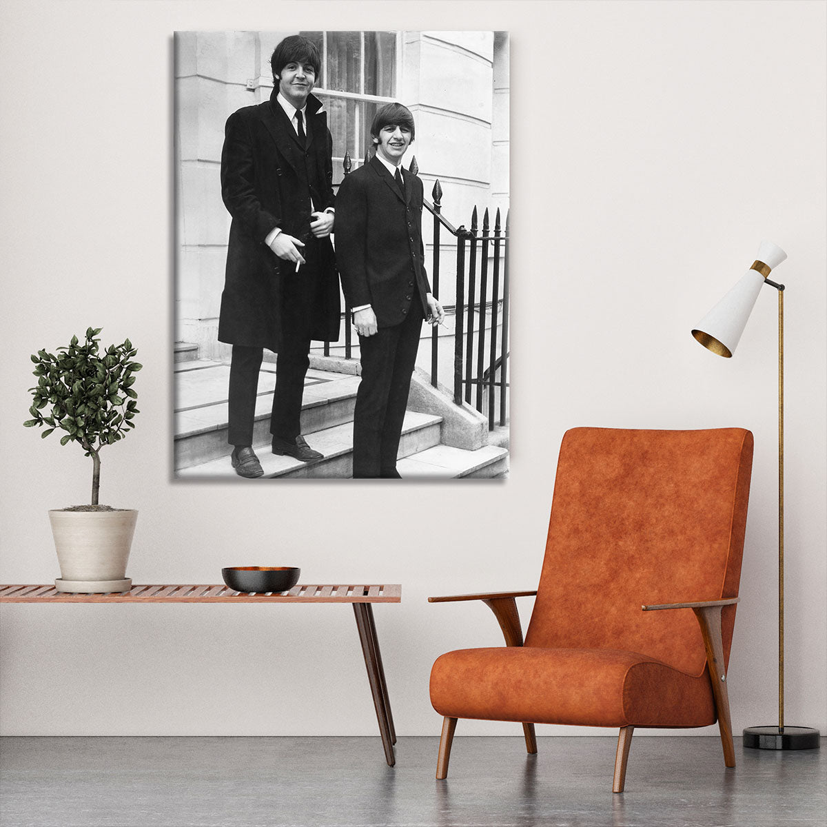 Paul McCartney and Ringo Starr going to collect their MBEs Canvas Print or Poster - Canvas Art Rocks - 6