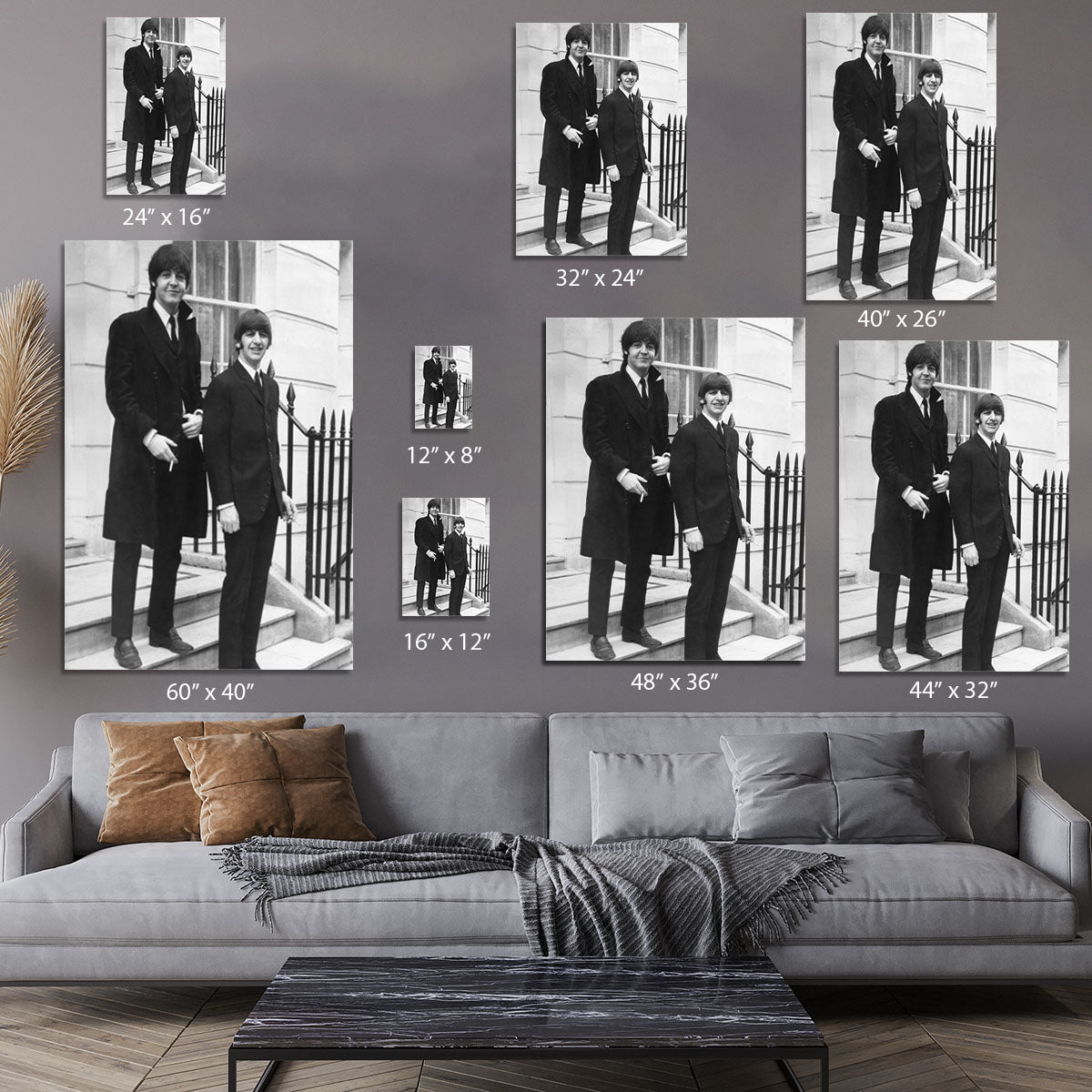 Paul McCartney and Ringo Starr going to collect their MBEs Canvas Print or Poster - Canvas Art Rocks - 7