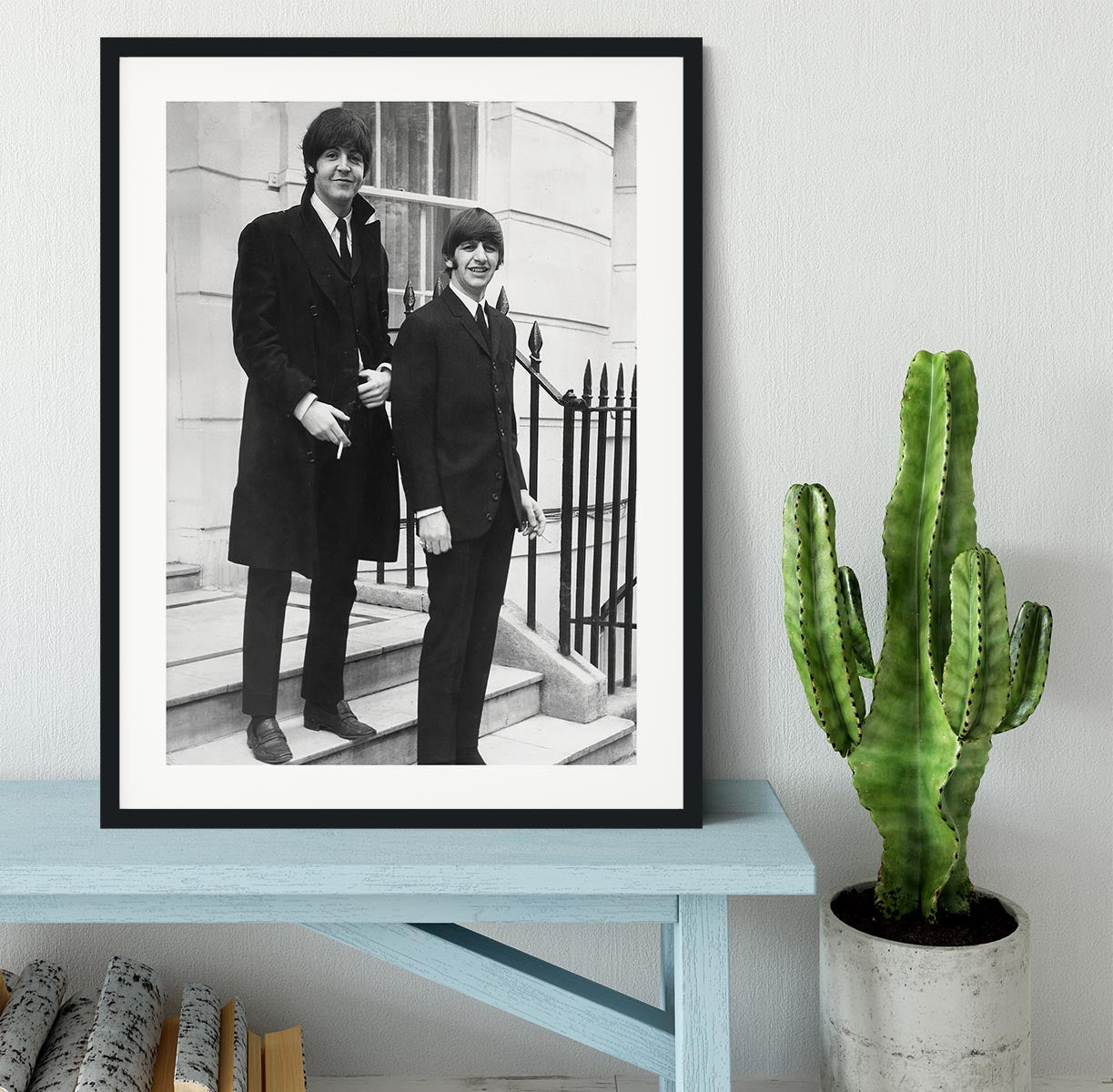 Paul McCartney and Ringo Starr going to collect their MBEs Framed Print - Canvas Art Rocks - 1